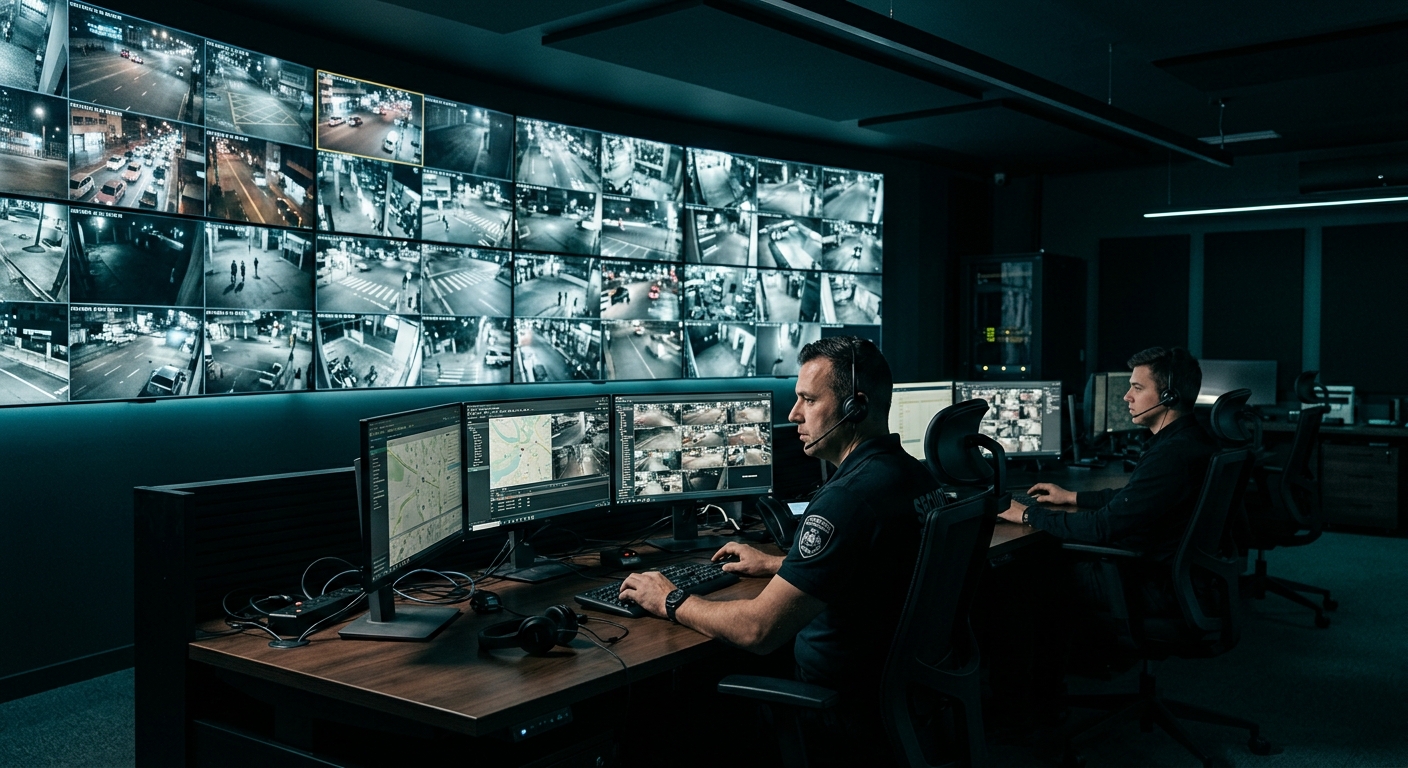 Poste de commandement et vidéosurveillance lors d'un grand événement